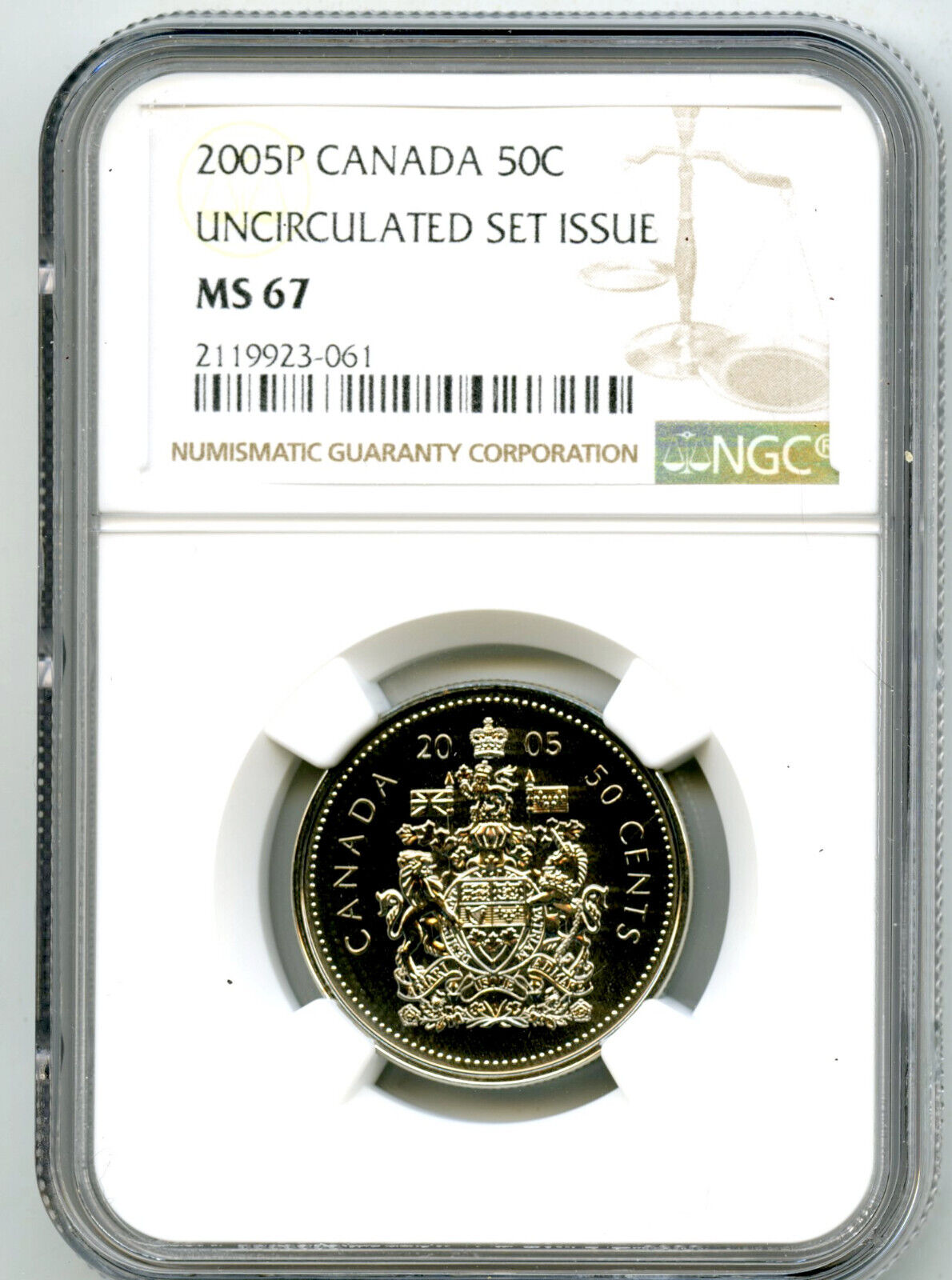 2005 ' P ' Canada 50 Cent Ngc Ms67 Uncirculated Half Dollar Top Pop Only 5 Rare