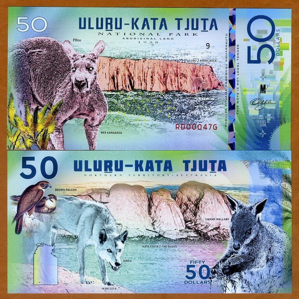 Australia, Uluṟu-kata Tjuṯa National Park, 50 Dollars, Polymer, 2018 > Kangaroo
