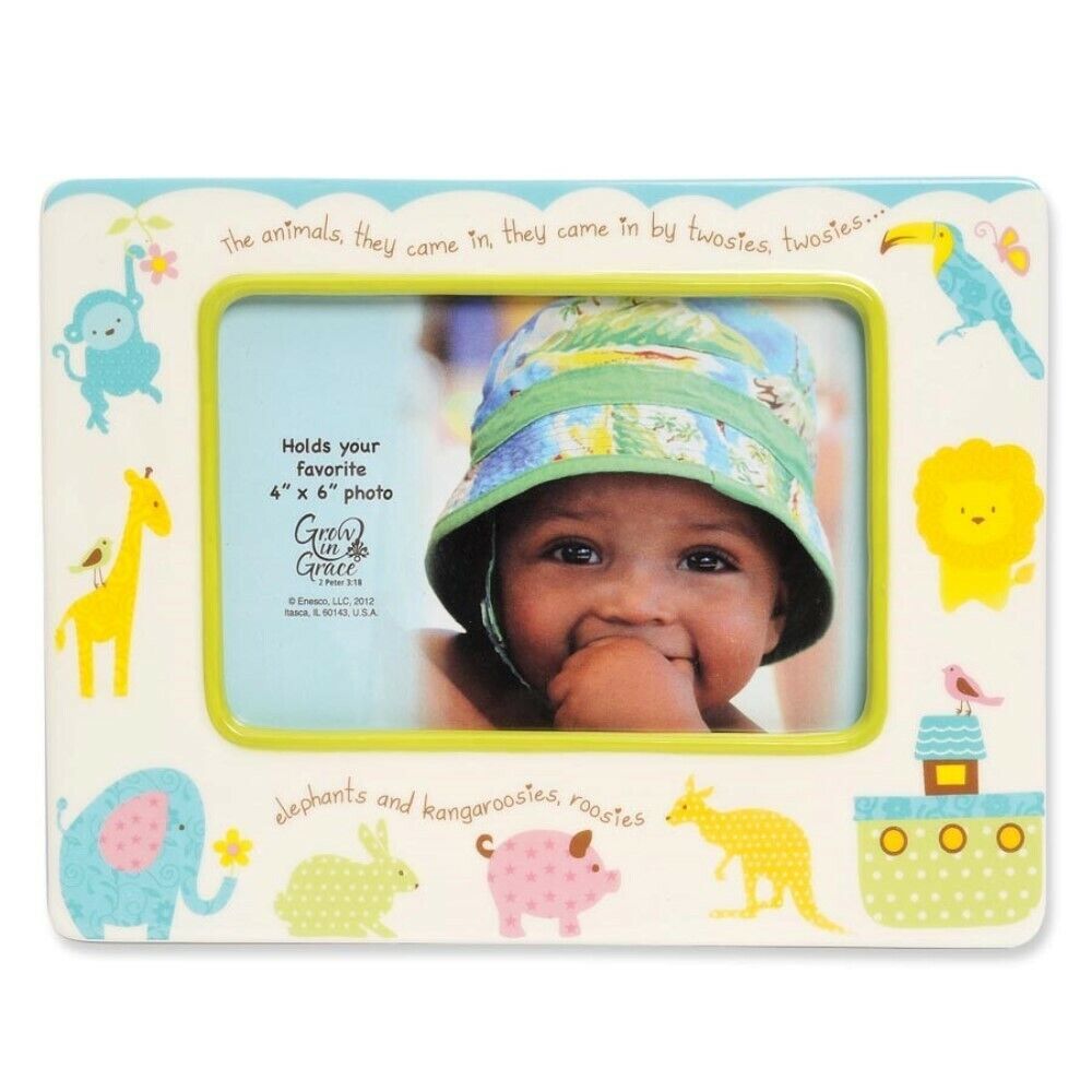 Noah's Animals 4x6 Photo Frame By Grow In Grace - New